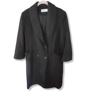 VTG Forecaster Boston 100% boiled wool Long Pea Coat women's Large 10 12